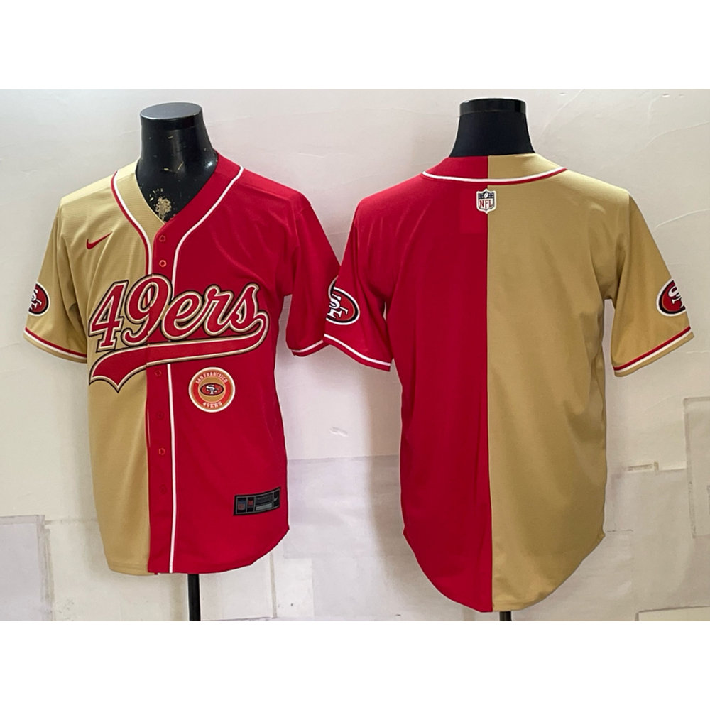Youth San Francisco 49ers Red Split Cool Base Stitched Baseball Jersey