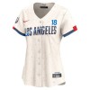 Women's Los Angeles Dodgers #18 Yoshinobu Yamamoto Cream 2024 City Connect Limited Player Jersey