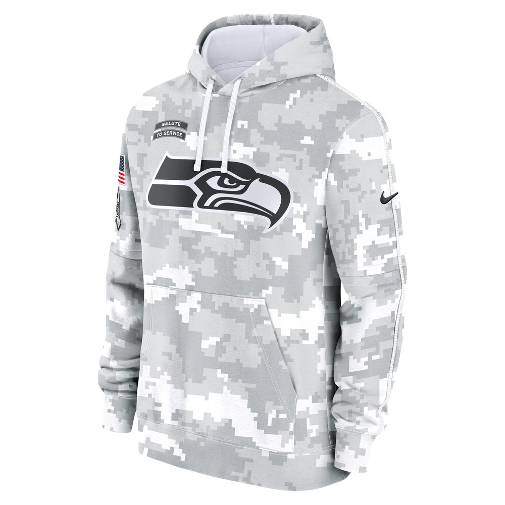 Men's Seattle Seahawks Arctic Camo 2024 Salute to Service Club Fleece Pullover Hoodie