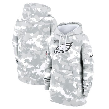 Women's Philadelphia Eagles Arctic Camo 2024 Salute To Service Club Fleece Pullover Hoodie Women's Philadelphia Eagles Arctic Camo 2024 Salute To Service Club Fleece Pullover Hoodie