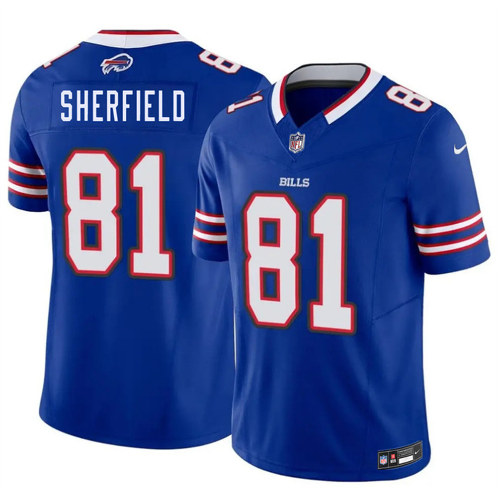 Youth Buffalo Bills #81 Trent Sherfield Royal 2026 NFL Draft Vapor F.U.S.E. Limited Jersey