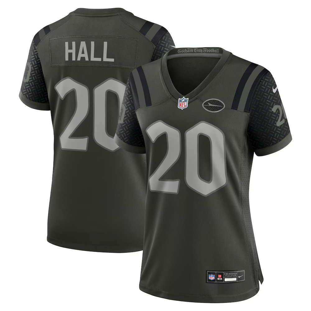 Women's New York Jets #20 Breece Hall Black Rivalries Collection Game Jersey