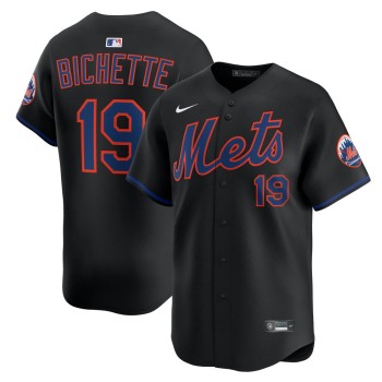 Men's New York Mets #19 Bo Bichette Nike Black Alternate Limited Jersey Men's New York Mets #19 Bo Bichette Nike Black Alternate Limited Jersey