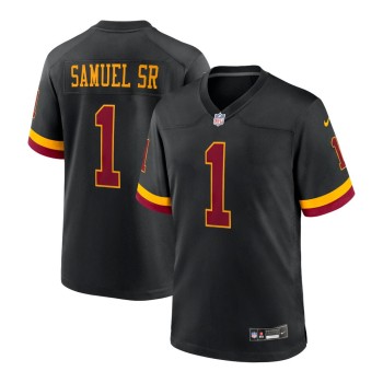 Men's Washington Commanders #1 Deebo Samuel Sr Black Hail Raiser Alternate Retired Player Game Jersey Men's Washington Commanders #1 Deebo Samuel Sr Black Hail Raiser Alternate Retired Player Game Jersey