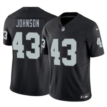 Youth Las Vegas Raiders #43 Dalton Johnson Black 2026 NFL Draft Vapor F.U.S.E. Limited Jersey Youth Las Vegas Raiders #43 Dalton Johnson Black 2026 NFL Draft Vapor F.U.S.E. Limited Jersey