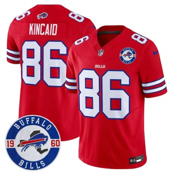 Men's Buffalo Bills #86 Dalton Kincaid Red Est. 1960 Patch Vapor F.U.S.E. Limited Jersey Men's Buffalo Bills #86 Dalton Kincaid Red Est. 1960 Patch Vapor F.U.S.E. Limited Jersey