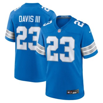 Men's Detroit Lions Carlton Davis III  Blue Game Jersey