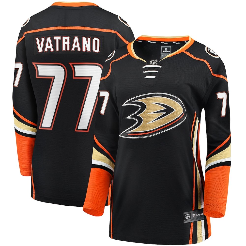 Women's Anaheim Ducks #77 Frank Vatrano Black Jersey Women's Anaheim Ducks #77 Frank Vatrano Black Jersey