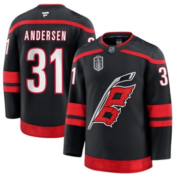 Men's Carolina Hurricanes #31 Frederik Andersen Black 2026 Stanley Cup Final Home Premium Jersey