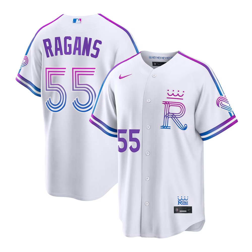 Men's Kansas City Royals #55 Cole Ragans White 2026 City Connect Stitched Jersey