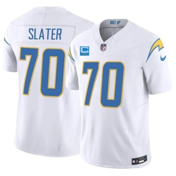 Men's Los Angeles Chargers #70 Rashawn Slater White 2026 2-Star C Patch Vapor F.U.S.E. Limited Jersey Men's Los Angeles Chargers #70 Rashawn Slater White 2026 2-Star C Patch Vapor F.U.S.E. Limited Jersey