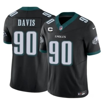 Youth Philadelphia Eagles #90 Jordan Davis Black 2025 1-Star C Patch Throwback Vapor F.U.S.E. Untouchable Limited Jersey Youth Philadelphia Eagles #90 Jordan Davis Black 2025 1-Star C Patch Throwback Vapor F.U.S.E. Untouchable Limited Jersey