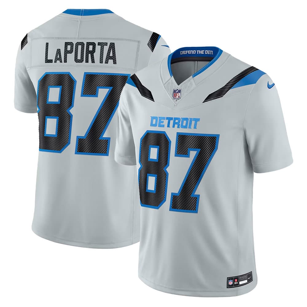 Men's Detroit Lions #87 Sam LaPorta Grey 2026 Rivalries Collection Vapor F.U.S.E. Limited Jersey