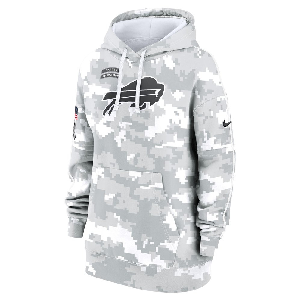 Women's Buffalo Bills Arctic Camo 2024 Salute To Service Club Fleece Pullover Hoodie