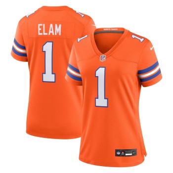 Women's Denver Broncos Jason Elam Orange Mile High Collection 1977 Throwback Retired Player Game Jersey Women's Denver Broncos Jason Elam Orange Mile High Collection 1977 Throwback Retired Player Game Jersey
