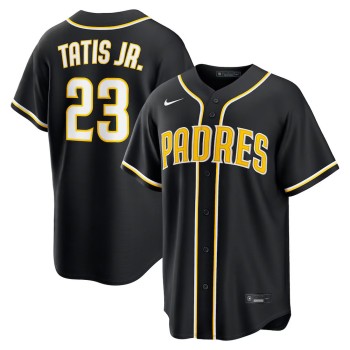 Men's San Diego Padres #23 Fernando Tatis Jr. Fashion Replica Black Out Jersey Men's San Diego Padres #23 Fernando Tatis Jr. Fashion Replica Black Out Jersey
