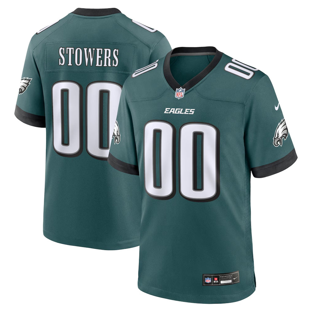 Men's Philadelphia Eagles Eli Stowers Green 2026 NFL Draft Game Jersey Men's Philadelphia Eagles Eli Stowers Green 2026 NFL Draft Game Jersey