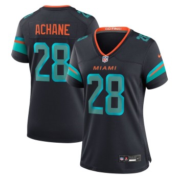 Women's Miami Dolphins #28 De'Von Achane Black Rivalries Collection Game Jersey Women's Miami Dolphins #28 De'Von Achane Black Rivalries Collection Game Jersey