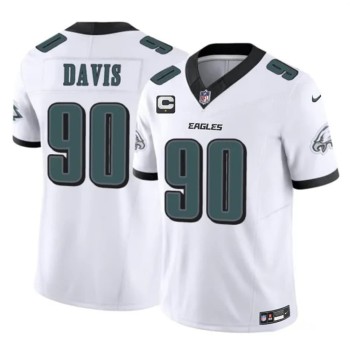 Youth Philadelphia Eagles #90 Jordan Davis White 2025 1-Star C Patch Vapor F.U.S.E. Untouchable Limited Jersey Youth Philadelphia Eagles #90 Jordan Davis White 2025 1-Star C Patch Vapor F.U.S.E. Untouchable Limited Jersey