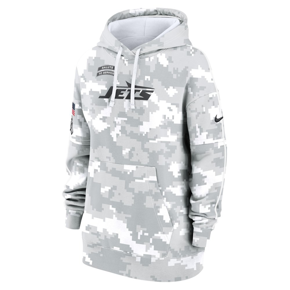 Women's New York Jets Arctic Camo 2024 Salute To Service Club Fleece Pullover Hoodie