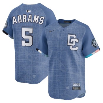 Men's Washington Nationals #5 CJ Abrams Nike Blue 2025 City Connect Limited Jersey Men's Washington Nationals #5 CJ Abrams Nike Blue 2025 City Connect Limited Jersey