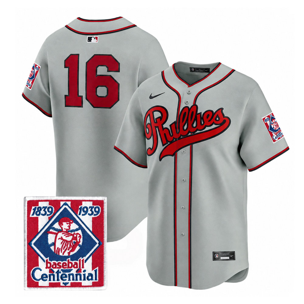 Men's Philadelphia Phillies #16 Brandon Marsh Gray Stitched Baseball Jersey Men's Philadelphia Phillies #16 Brandon Marsh Gray Stitched Baseball Jersey