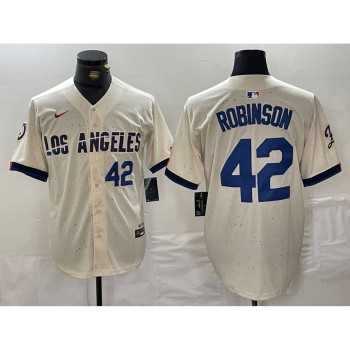 Men's Los Angeles Dodgers #42 Jackie Robinson Cream Stitched Baseball Jersey Men's Los Angeles Dodgers #42 Jackie Robinson Cream Stitched Baseball Jersey