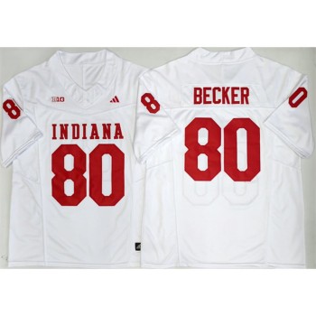 Men's Indiana Hoosiers #80 Charlie Becker White 2026 Vapor F.U.S.E. Limited Jersey Men's Indiana Hoosiers #80 Charlie Becker White 2026 Vapor F.U.S.E. Limited Jersey