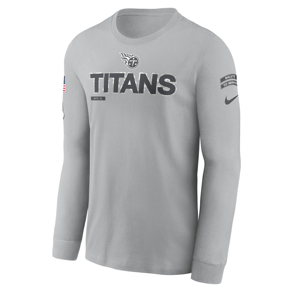Men's Tennessee Titans Gray 2024 Salute To Service Long Sleeve T-Shirt