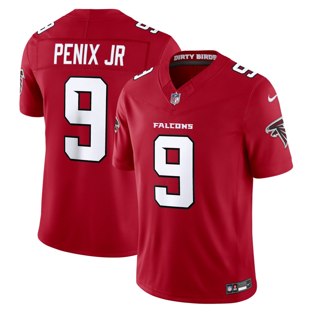 Men's Atlanta Falcons #9 Michael Penix Jr. Red Vapor F.U.S.E. Sewn Down Limited Jersey Men's Atlanta Falcons #9 Michael Penix Jr. Red Vapor F.U.S.E. Sewn Down Limited Jersey