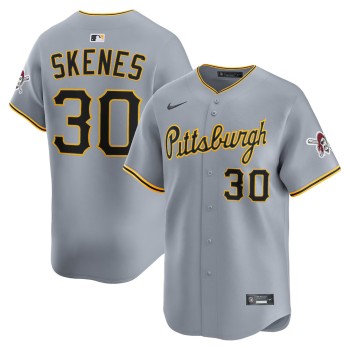 Men's Pittsburgh Pirates #30 Paul Skenes Nike Gray Road Limited Jersey Men's Pittsburgh Pirates #30 Paul Skenes Nike Gray Road Limited Jersey