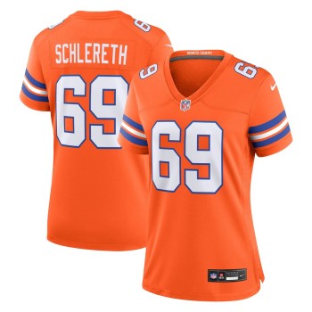 Women's Denver Broncos Mark Schlereth Orange Mile High Collection 1977 Throwback Retired Player Game Jersey Women's Denver Broncos Mark Schlereth Orange Mile High Collection 1977 Throwback Retired Player Game Jersey