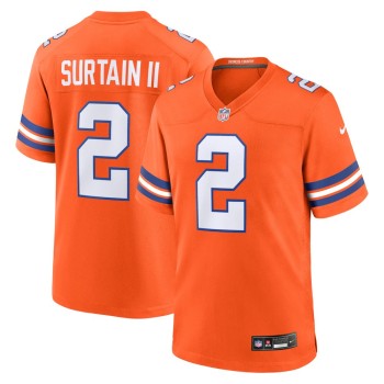 Men's Denver Broncos Patrick Surtain II Orange Mile High Collection 1977 Throwback Player Game Jersey Men's Denver Broncos Patrick Surtain II Orange Mile High Collection 1977 Throwback Player Game Jersey
