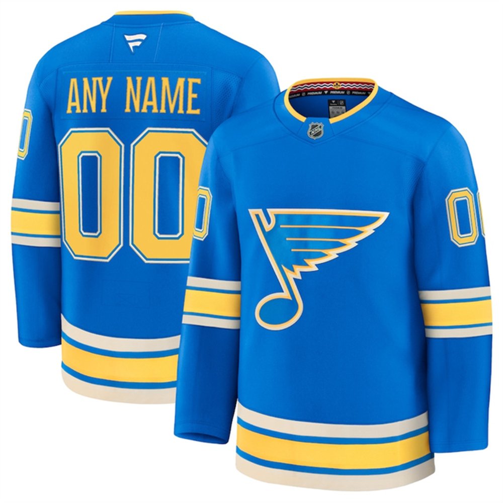 Men's St. Louis Blues Custom Blue 2024-25 Alternate Stitched Hockey Premium Jersey