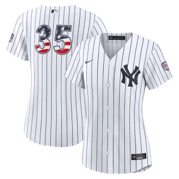 Women's New York Yankees #35 Cody Bellinger Nike White USA 250 Fourth of July Home Stadium Jersey