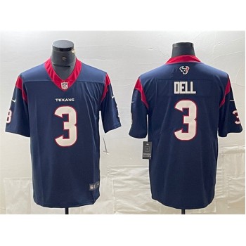 Men's Houston Texans #3 Tank Dell Navy Vapor Untouchable Stitched Football Jersey