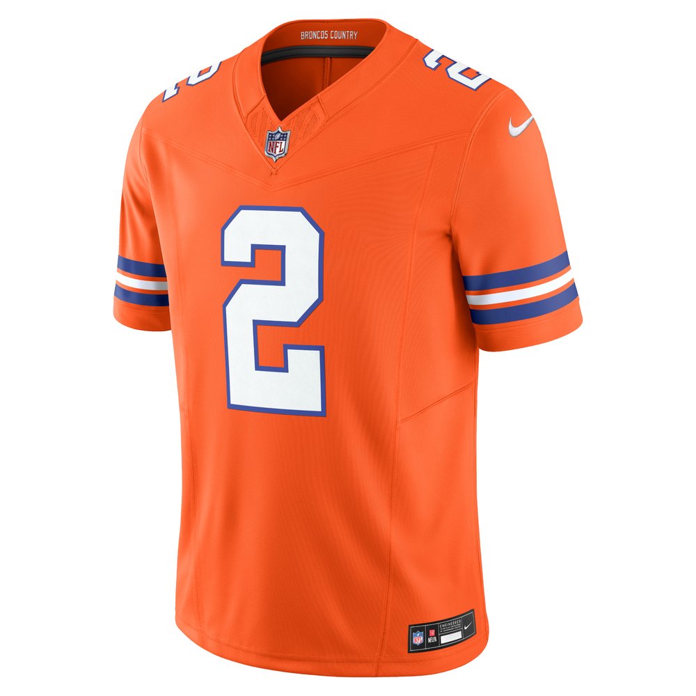 Men's Denver Broncos Patrick Surtain II Orange Alternate Mile High Collection 1977 Throwback Vapor F.U.S.E. Limited Jersey