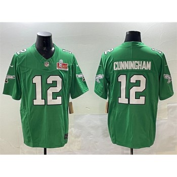 Men's Philadelphia Eagles #12 Randall Cunningham Green 2025 Super Bowl LIX Patch F.U.S.E. Throwback Vapor Untouchable Limited Stitched Football Jersey Men's Philadelphia Eagles #12 Randall Cunningham Green 2025 Super Bowl LIX Patch F.U.S.E. Throwback Vapor Untouchable Limited Stitched Football Jersey