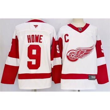 Men's Detroit Red Wings #9 Gordie Howe White 2024-25 Stitched Premium Jersey Men's Detroit Red Wings #9 Gordie Howe White 2024-25 Stitched Premium Jersey