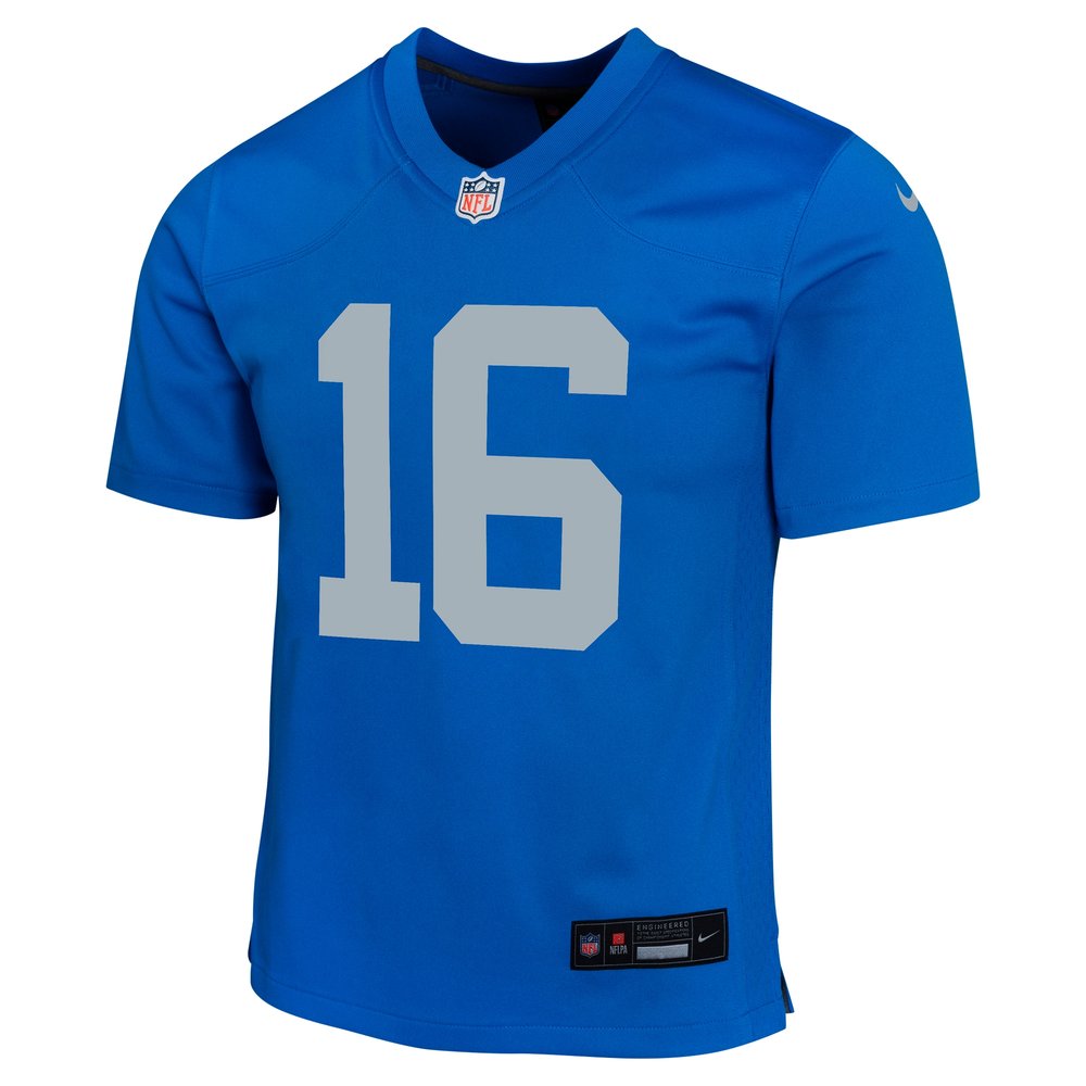 Youth Detroit Lions #16 Jared Goff Blue Alternate Game Jersey