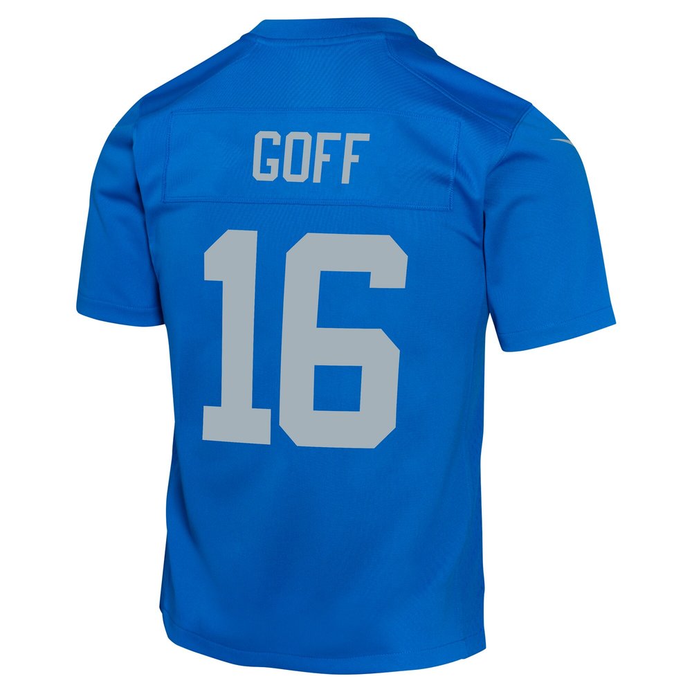 Youth Detroit Lions #16 Jared Goff Blue Alternate Game Jersey