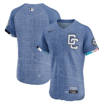 Men's Washington Nationals Nike Blue 2025 City Connect Elite Jersey Men's Washington Nationals Nike Blue 2025 City Connect Elite Jersey