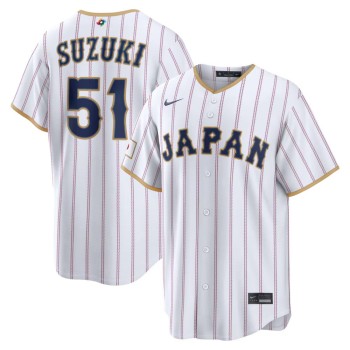 Men's Japan Baseball #51 Seiya Suzuki White 2026 World Baseball Classic Home Stadium Jersey Men's Japan Baseball #51 Seiya Suzuki White 2026 World Baseball Classic Home Stadium Jersey