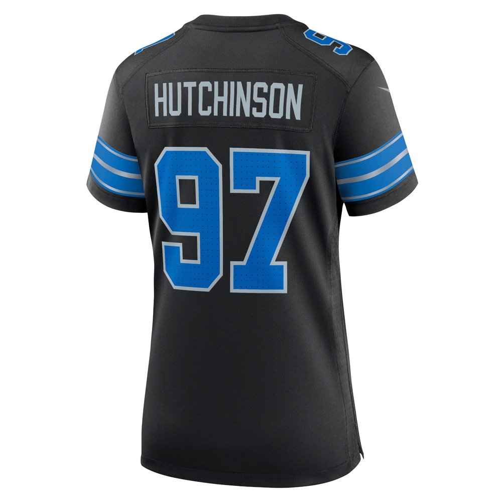 Women's Detroit Lions #97 Aidan Hutchinson Black 2nd Alternate Game Jersey