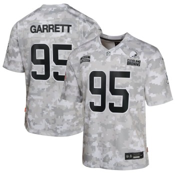 Youth Cleveland Browns Myles Garrett Arctic Camo 2024 Salute to Service Game Jersey Youth Cleveland Browns Myles Garrett Arctic Camo 2024 Salute to Service Game Jersey