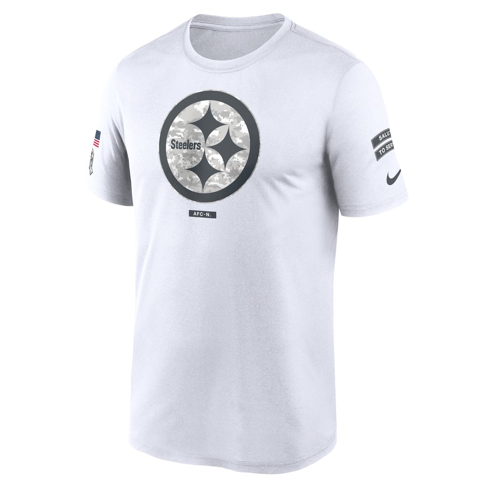 Men's Pittsburgh Steelers White 2024 Salute To Service Legend Performance T-Shirt
