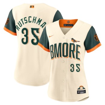 Women's Baltimore Orioles #35 Adley Rutschman Nike Natural 2026 City Connect Stadium Jersey Women's Baltimore Orioles #35 Adley Rutschman Nike Natural 2026 City Connect Stadium Jersey