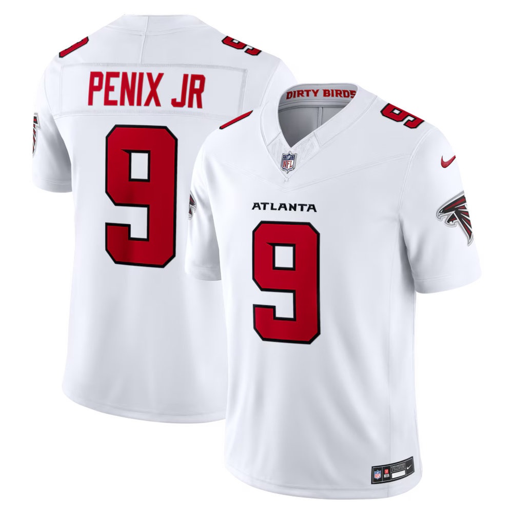 Men's Atlanta Falcons #9 Michael Penix Jr. White Vapor F.U.S.E. Sewn Down Limited Jersey Men's Atlanta Falcons #9 Michael Penix Jr. White Vapor F.U.S.E. Sewn Down Limited Jersey
