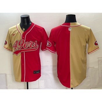 Youth San Francisco 49ers Red Split Cool Base Stitched Baseball Jersey
