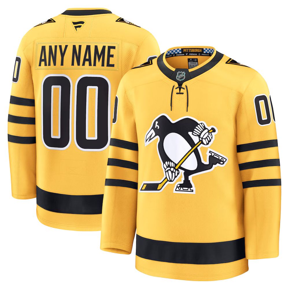 Youth Pittsburgh Penguins Gold Alternate Custom Jersey